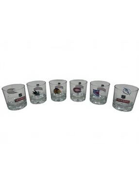 Smirnoff NHL Logo Collectible Whisky Glasses Set of 6 / EUC